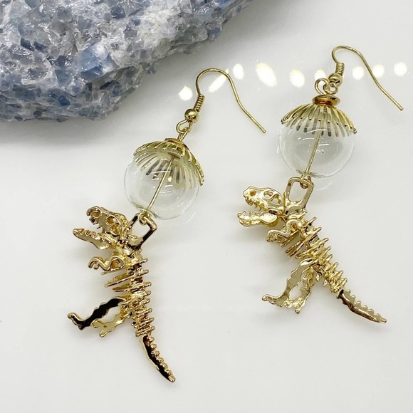 Anthropologie Jewelry - NEW Parachuting T-Rex Earrings